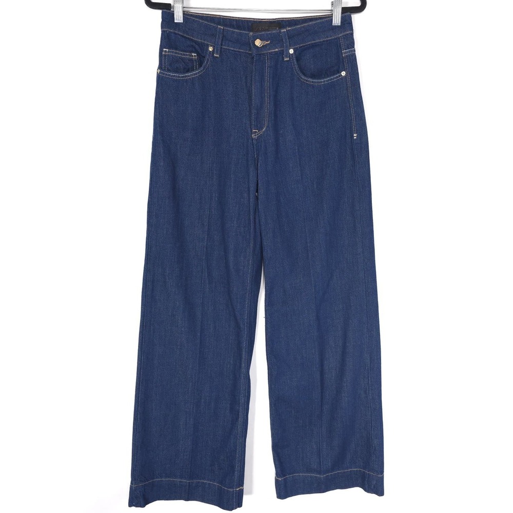 ZARA Women's Wide Leg Jeans US 6 EU 38 High Waist Blue Dark - Picture 3 of 11